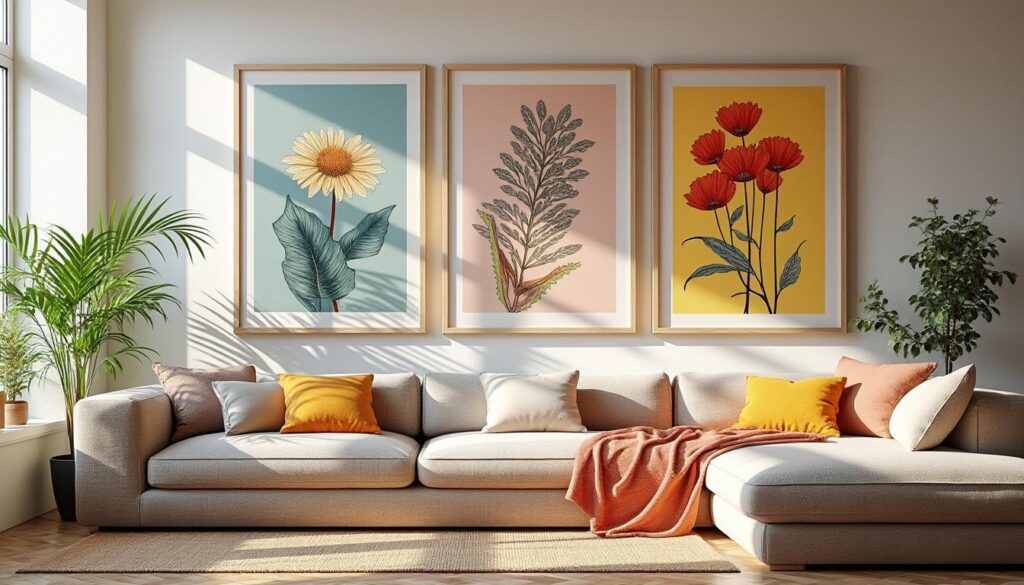 Miser sur l’illustration murale encadrée pour une déco colorée