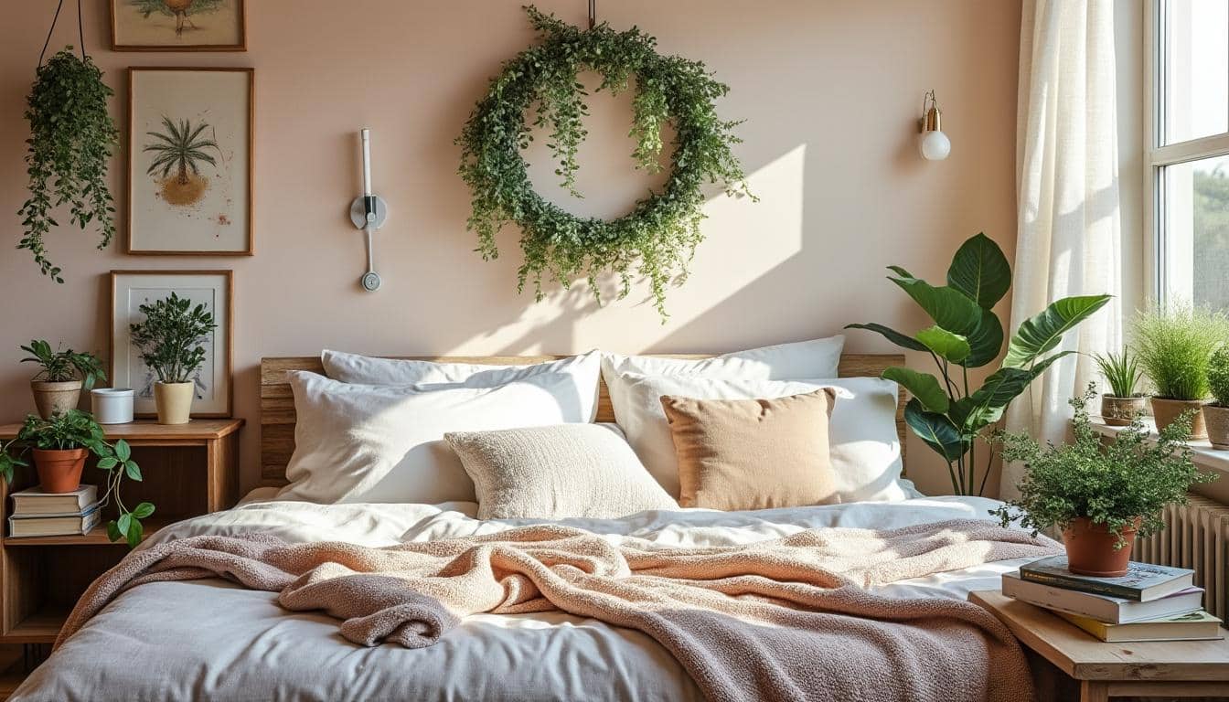 Idées d'illustration murale pour une chambre adulte cosy