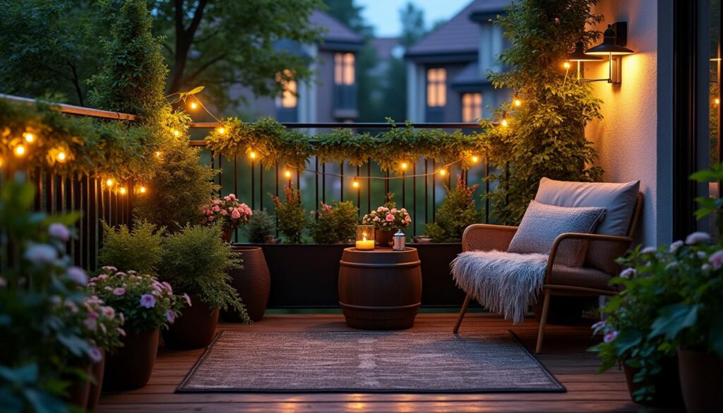 Sécurité et éclairage nocturne : réussir l’ambiance de votre balcon de jardin