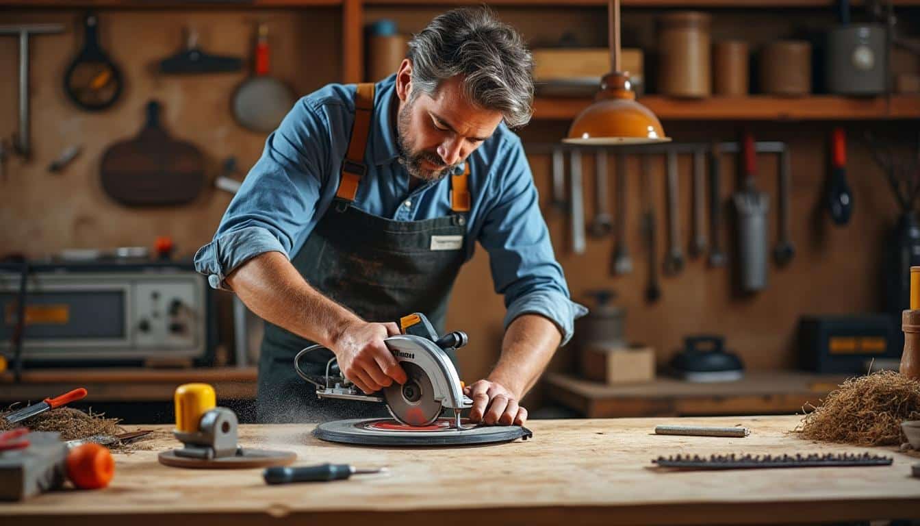 Illustration: Comment monter et installer efficacement sa scie circulaire sur un établi ?