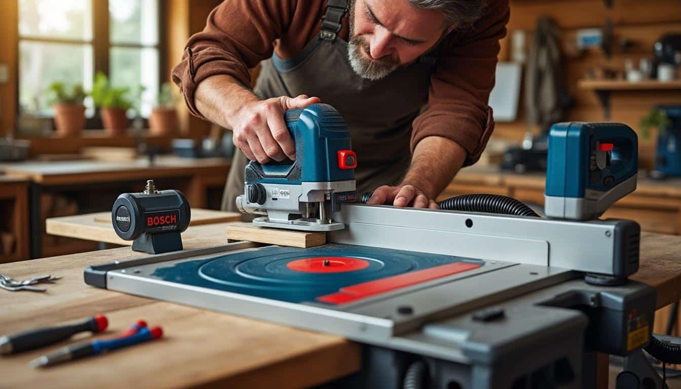 Illustration: Comment utiliser et régler efficacement la Bosch Professional scie sur table GTS 10 XC