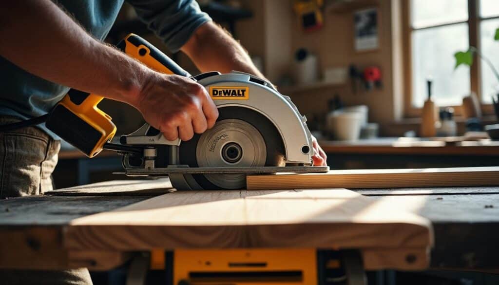 Scie circulaire sur table Dewalt : précision et robustesse pro