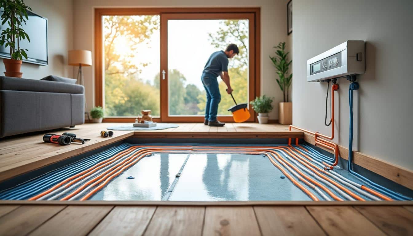 Illustration: Comment fonctionne une pompe à chaleur intégrée à un plancher chauffant ?